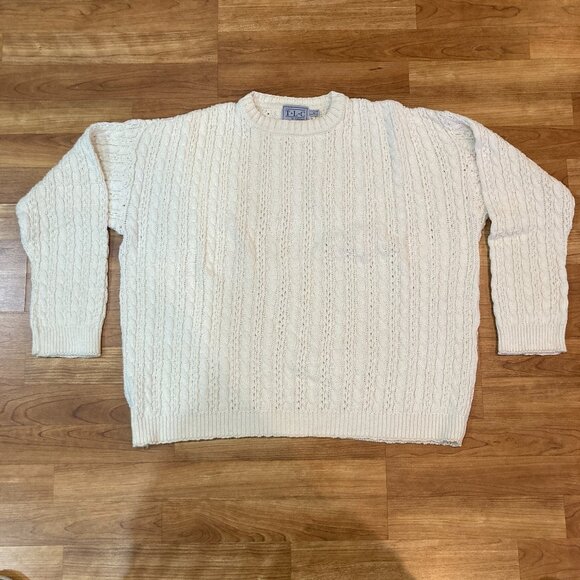 Tony Lambert Other - TLC Men's Fisherman's Sweater XL Cream Cotton Cable Knit